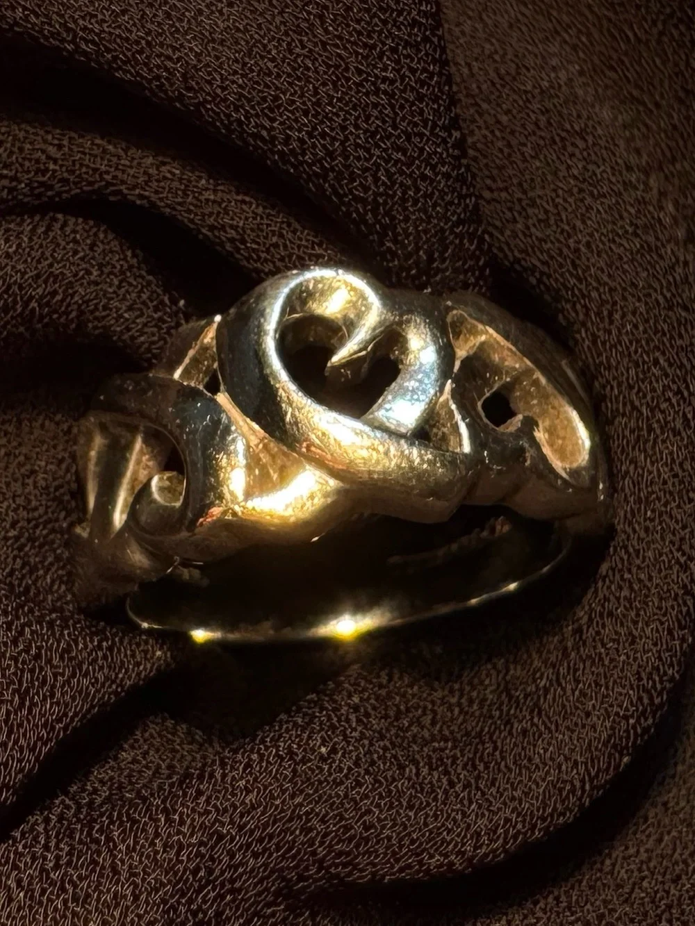 Tiffany & Co. PALOMA PICASSO TRIPLE LOVING HEARTS STERLING SILVER RING 6